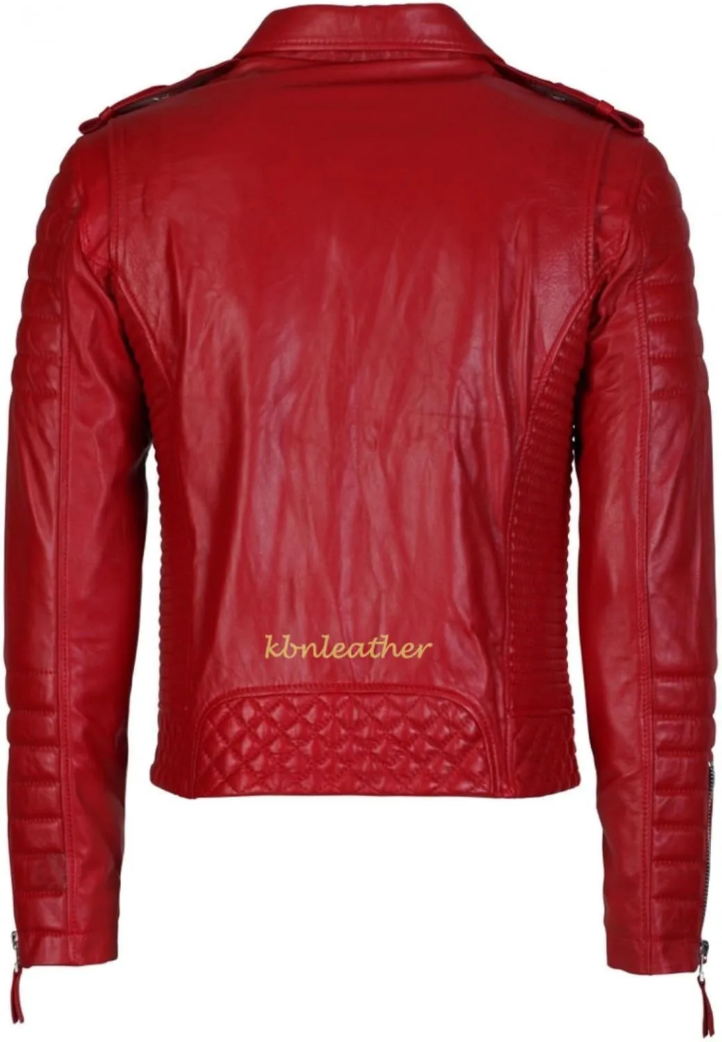 Men Leather Style Genuine Soft Lambskin Bomber Biker Jacket Red