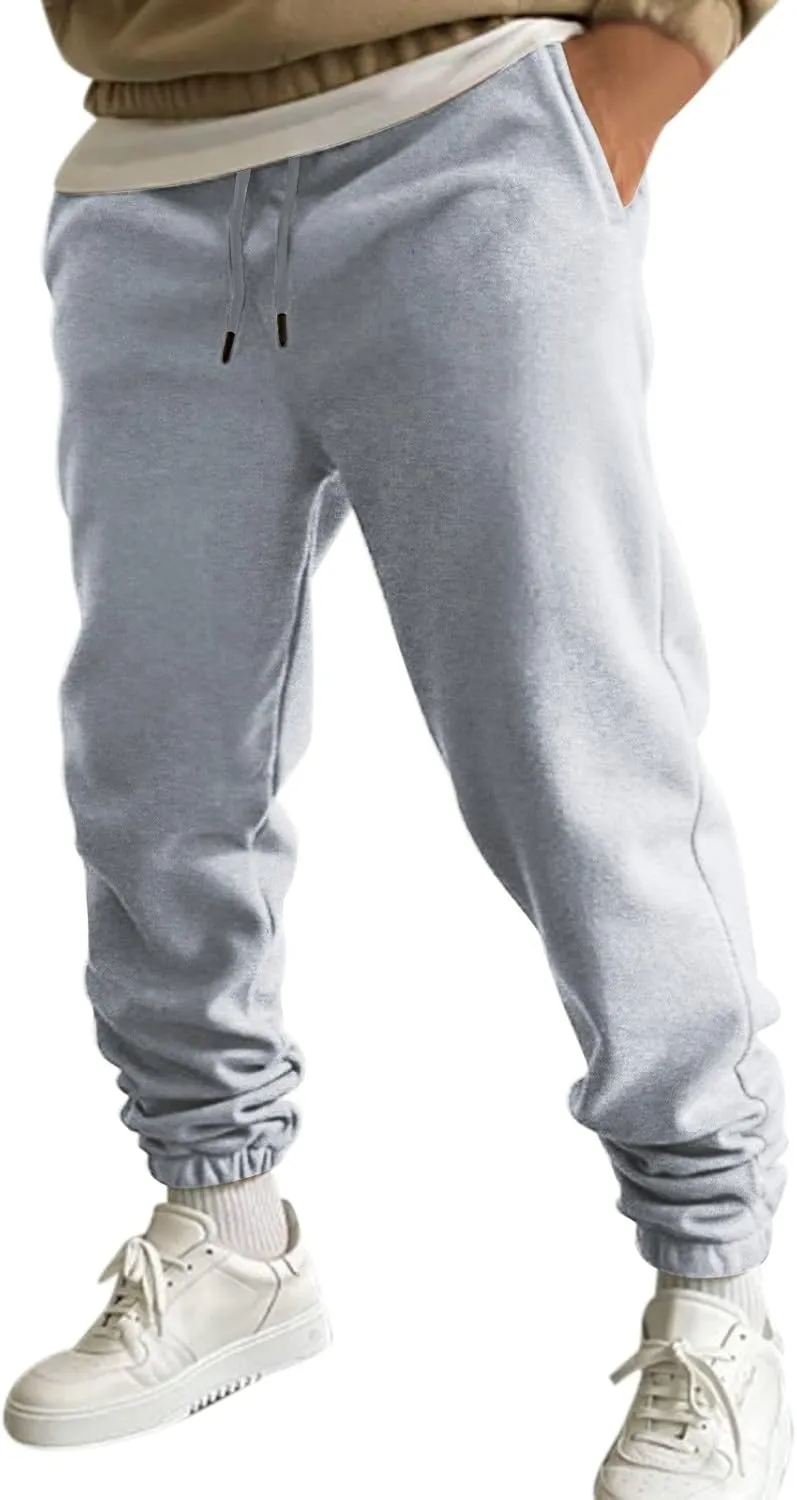 Mens Autumn and Winter High Street Fashion Loose Pants Fleece Lined Sweatpants Active Outdoor Sports Jogger Pants