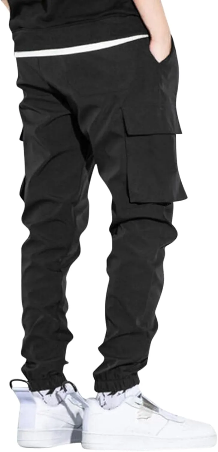 Men's Causal Cargo Pants Sports Pants Trousers Loose-Fit Classic Comfy Daily Wear with Multi-Pocket Hiking Joggers