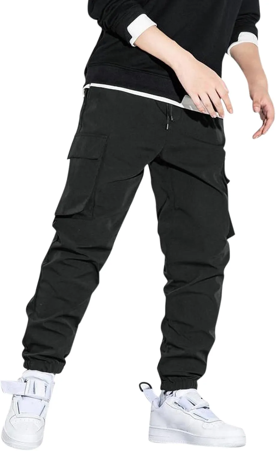 Men's Causal Cargo Pants Sports Pants Trousers Loose-Fit Classic Comfy Daily Wear with Multi-Pocket Hiking Joggers