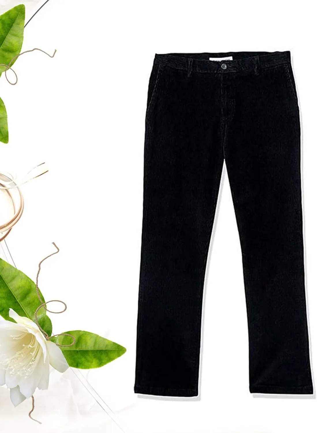 Mens Corduroy Pants Casual Flat Front Straight Leg Trousers Fall Winter Oversized Loose Fit Dress Pants with Pockets