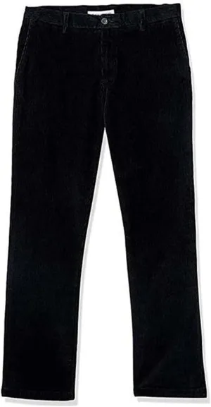 Mens Corduroy Pants Casual Flat Front Straight Leg Trousers Fall Winter Oversized Loose Fit Dress Pants with Pockets