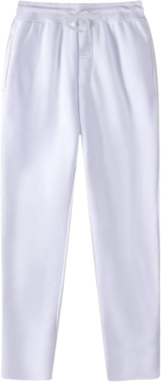 Men's Cotton Sweatpants Elastic Waist Joggers Workout Sport Pants Fall Winter Long Trousers with Pockets