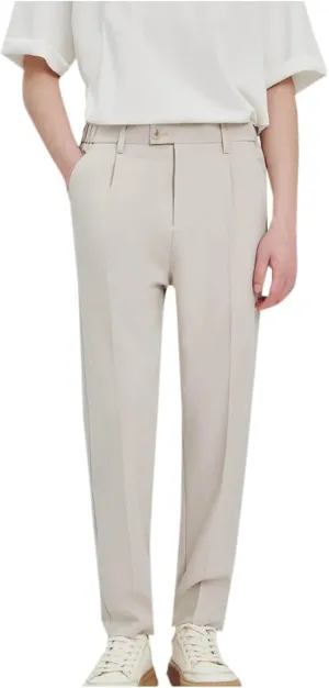 Men's Dress Pants Workday Classic Fit Suit Pants Casual Pleated Front Dress Pants Straight Fit Pants