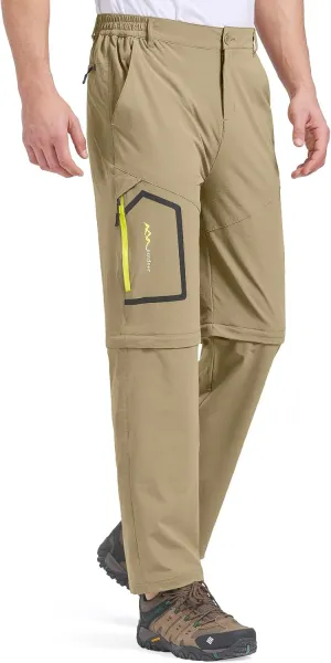Mens Hiking Pants Convertible Quick Dry Lightweight Zip Off Outdoor Fishing Safari Pants