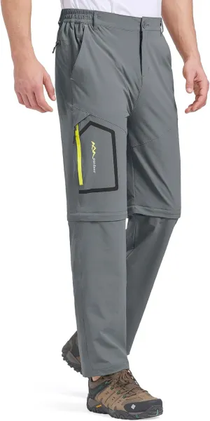 Mens Hiking Pants Convertible Quick Dry Lightweight Zip Off Outdoor Fishing Safari Pants