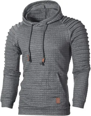 Mens Hoodies Pullover Men's Contrast Raglan Long-Sleeve Pullover Blend Fleece Hoodie with Kanga Pocket Sweatshirts Tops
