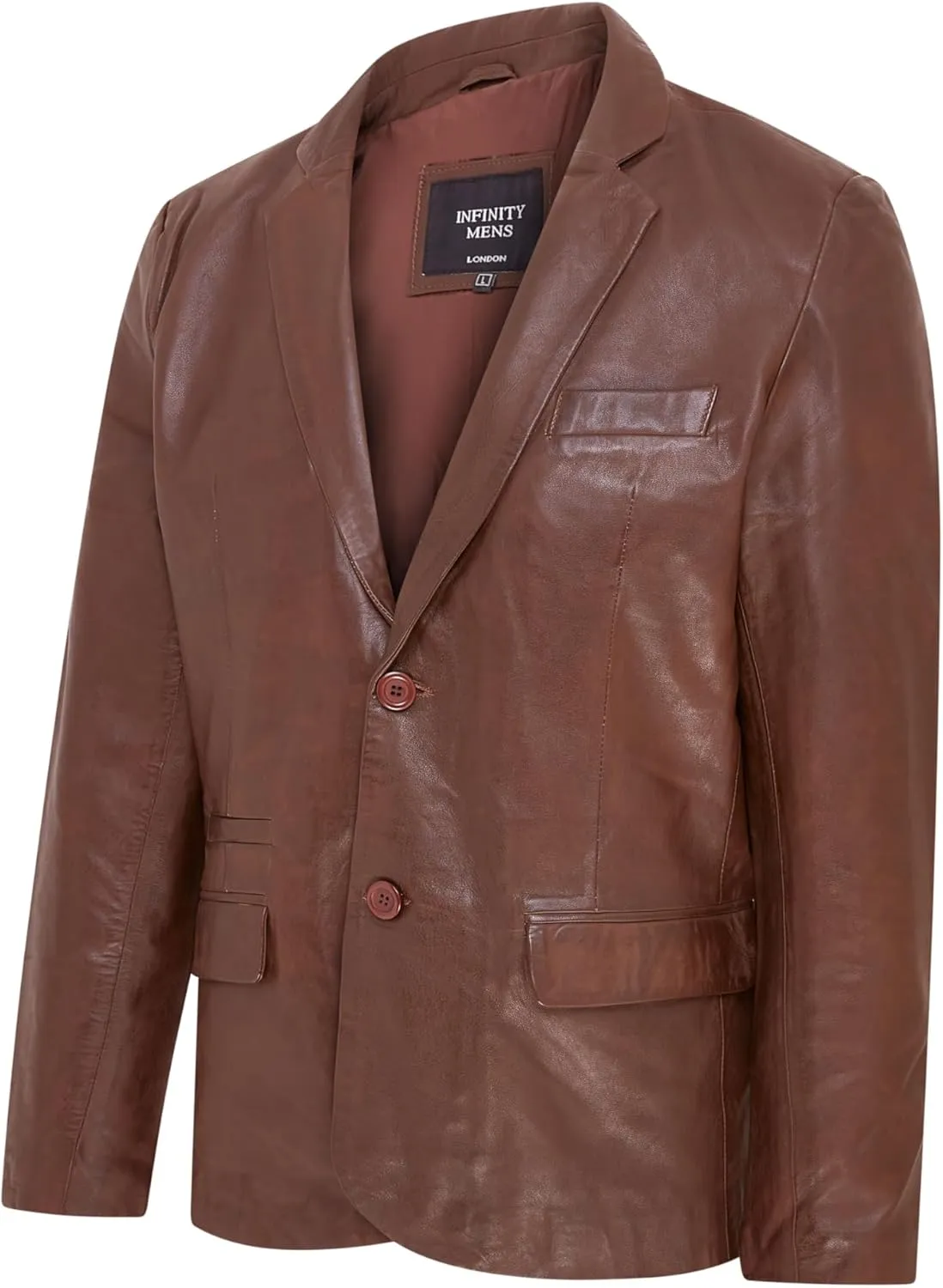 Mens Leather Blazer Soft Real Italian Leather Fitted Vintage Jacket Coat