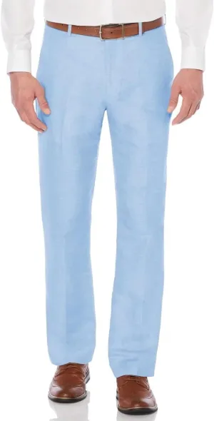 Men's Linen Suit Pants Lightweight Casual Dress Pants for Beach Wedding Summer Trousers with Pockets