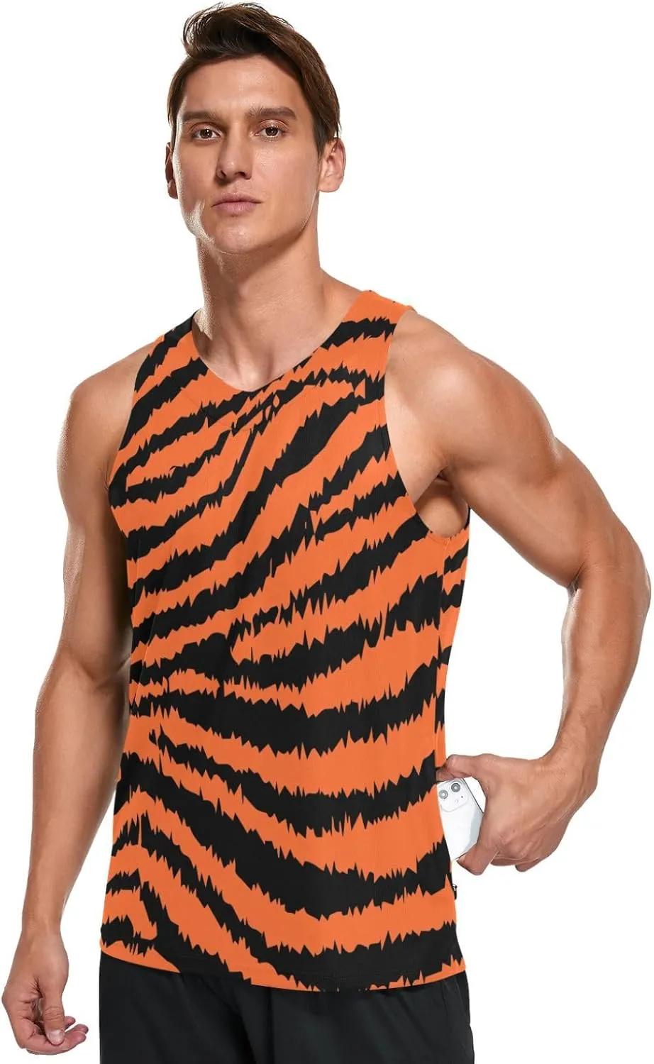 Men's Quick Dry Sports Tank Tops for Gym Athletic Fitness Running Workout Beach Sleeveless Shirts with Pocket