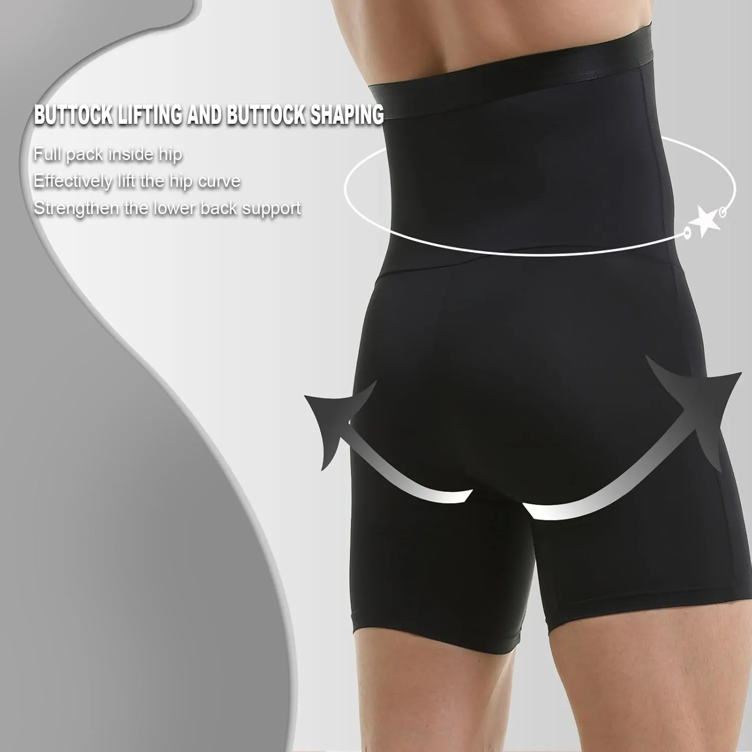 Mens Shapewear Tummy Control Shorts Compression, Slimming Body Shaper Boxer Briefs Underwear