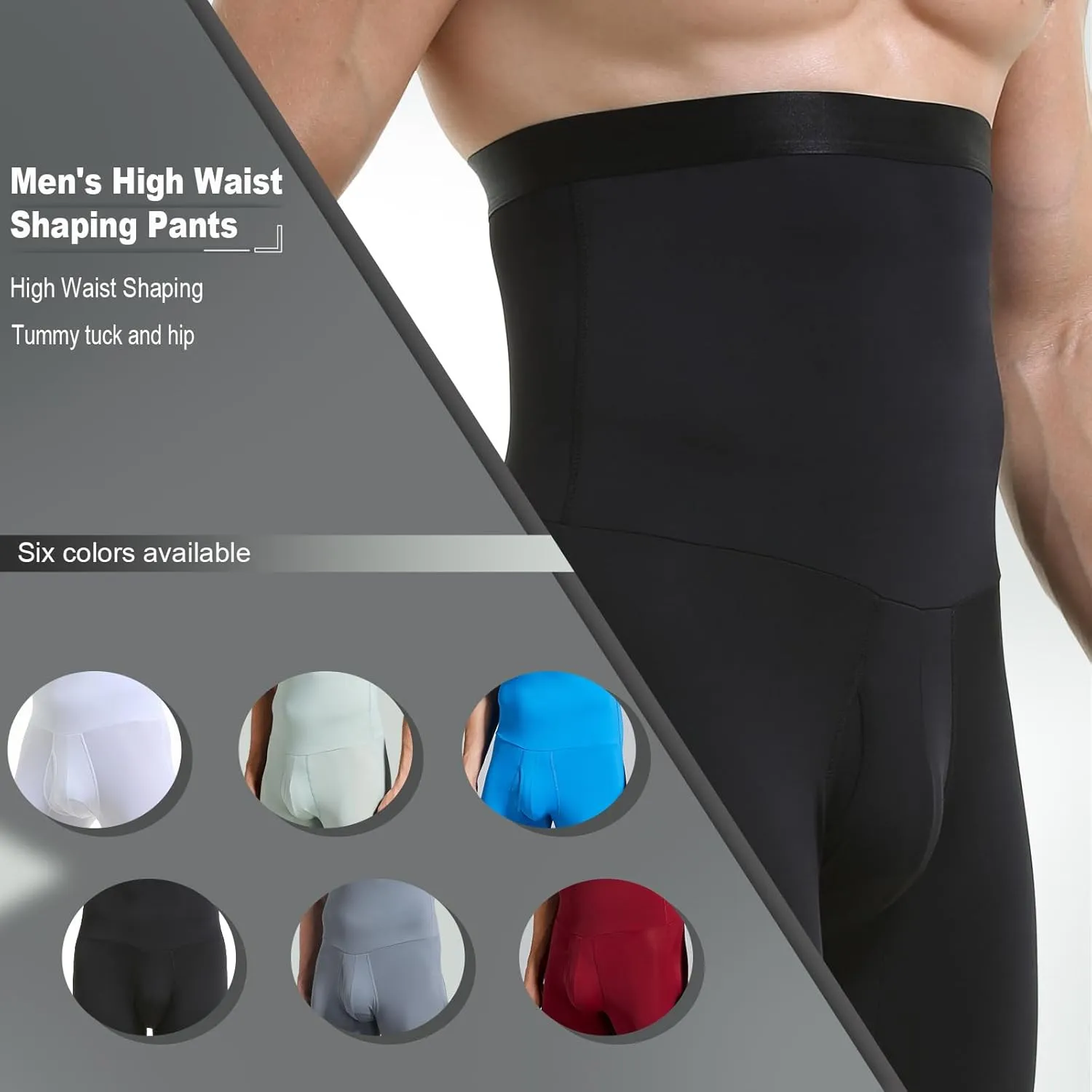 Mens Shapewear Tummy Control Shorts Compression, Slimming Body Shaper Boxer Briefs Underwear