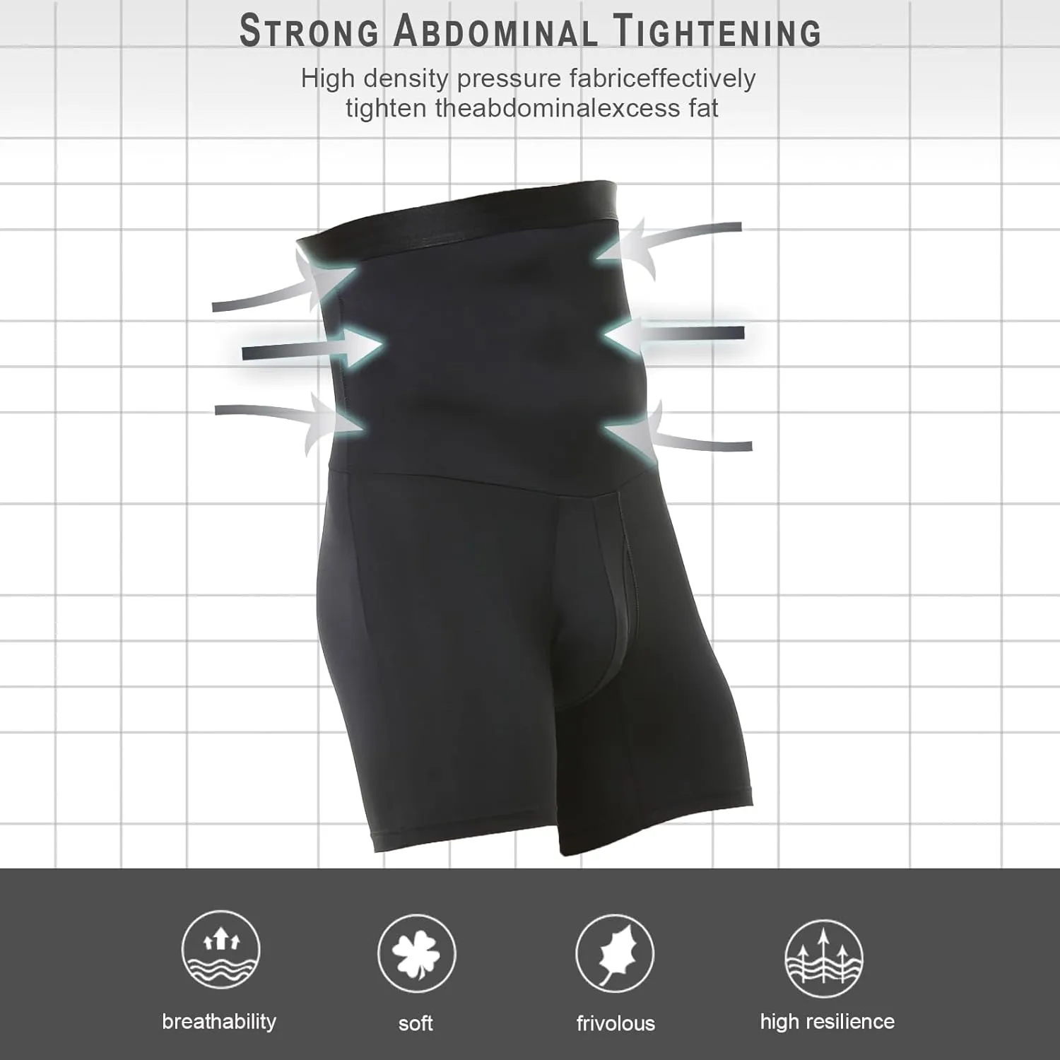 Mens Shapewear Tummy Control Shorts Compression, Slimming Body Shaper Boxer Briefs Underwear