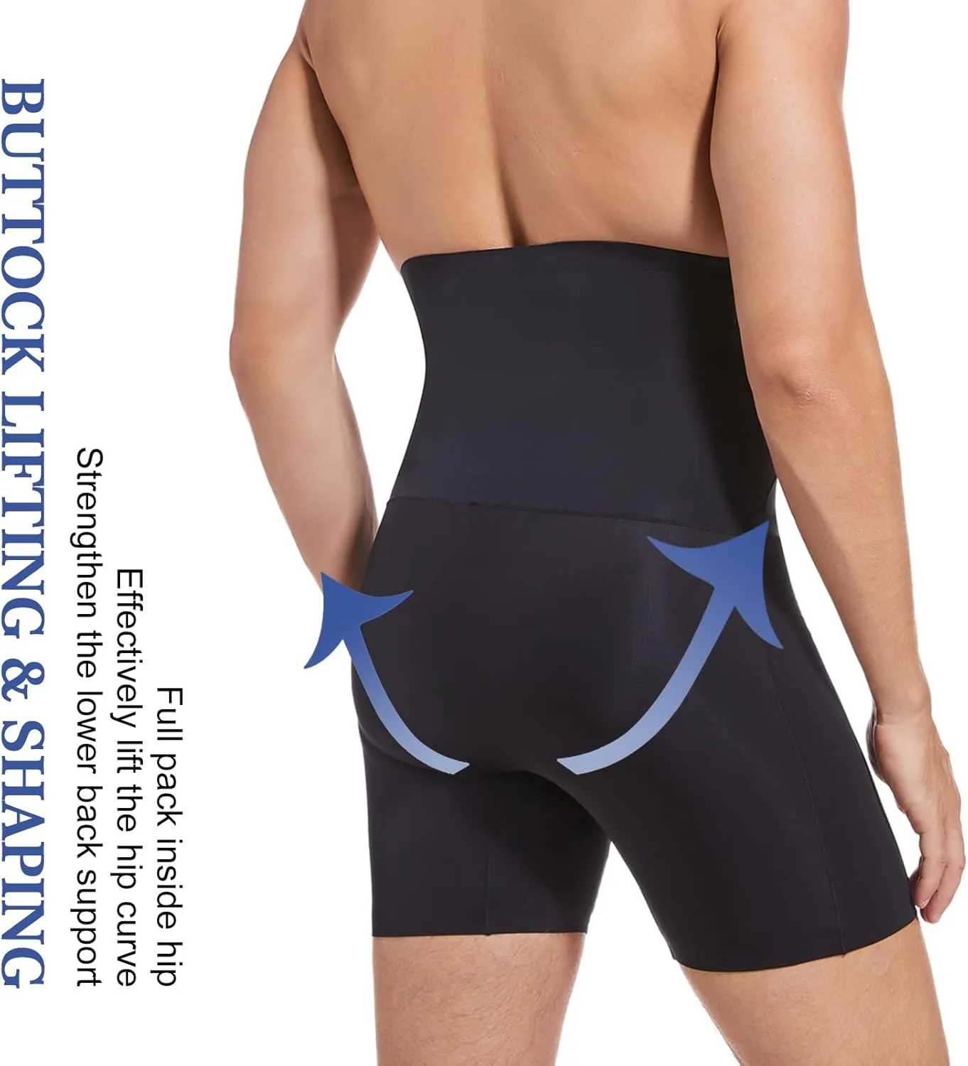 Men`s Shapewear Tummy Control Shorts Compression, Slimming Body Shaper,Men Boxer Briefs underwear