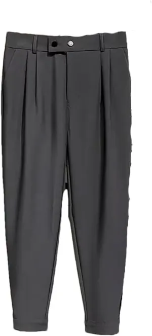 Men's Spring Summer Casual Straight Pants Korean Suit Pant Harem Business Formal Trousers