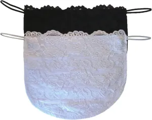 Modesty Panel Cleavage Cover Soft Lace on Silky Poly 5 Sizes