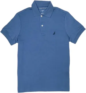 Nautica Men's Slim Fit Short Sleeve Solid Soft Cotton Polo Shirt