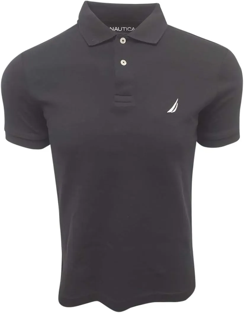 Nautica Men's Slim Fit Short Sleeve Solid Soft Cotton Polo Shirt
