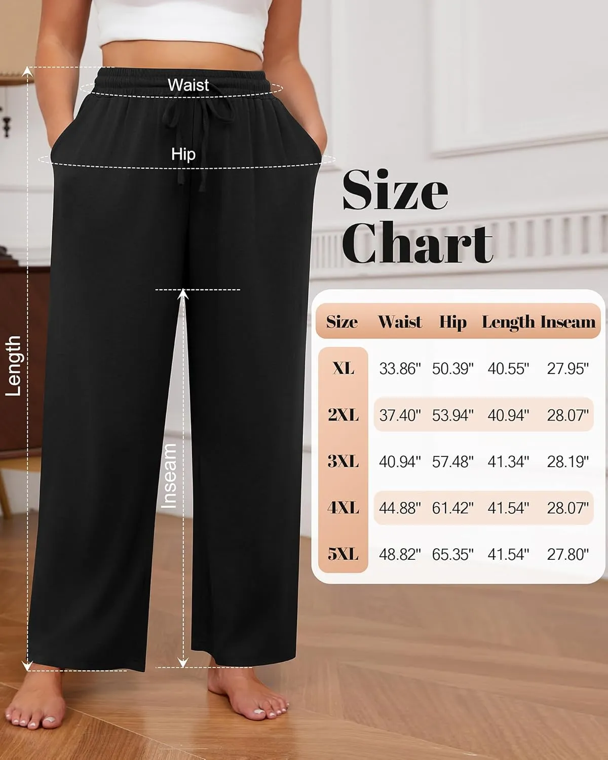 Neer 3 Pack Women's Plus Size Sweatpants Wide Leg High Waist Drawstring Yoga Lounge Joggers Open Bottom Pants with Pockets