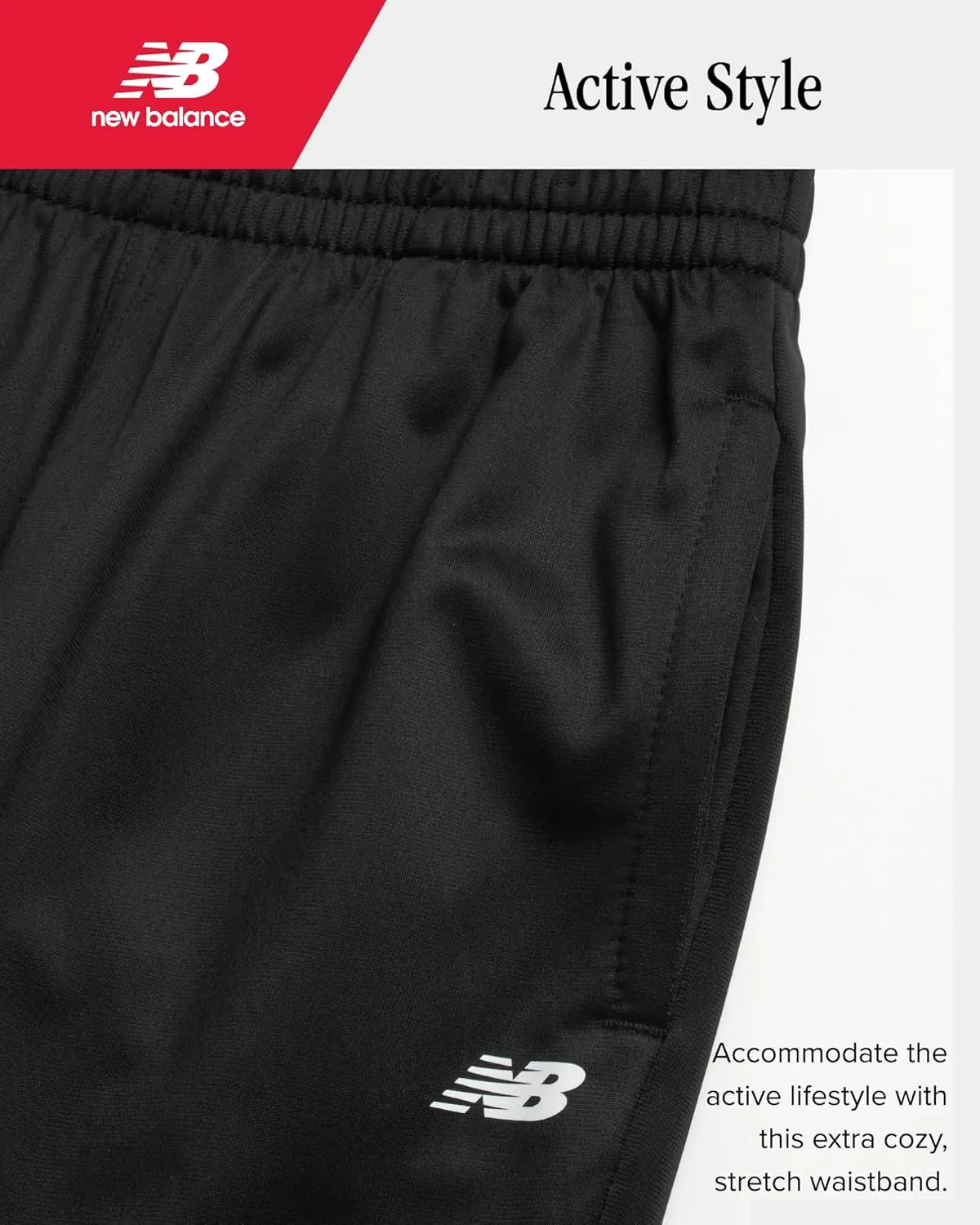 New Balance Boys Sweatpants - 4 Pack Active Tricot Boys Joggers Athletic Pants with Pockets, Kids Activewear Clothes (4-20)