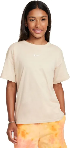 Nike Sportswear Essential Big Kids' (Girls') T-Shirt (Sanddrift, FZ5539-126)