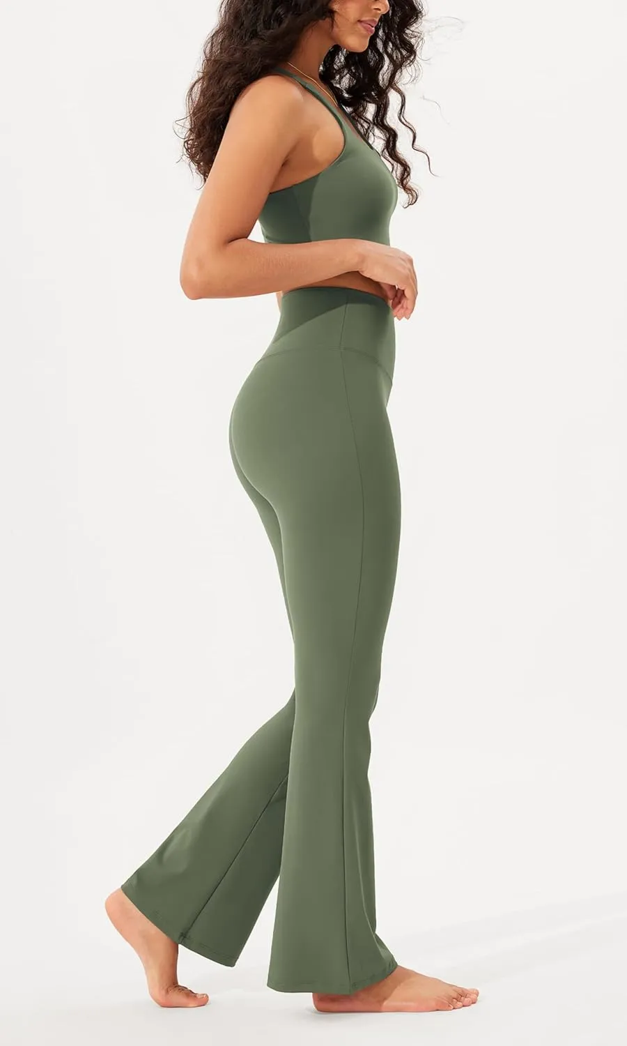 ODODOS Women's Bootcut Yoga Pants Tummy Control Non See Through Bootleg Gym Workout Pants