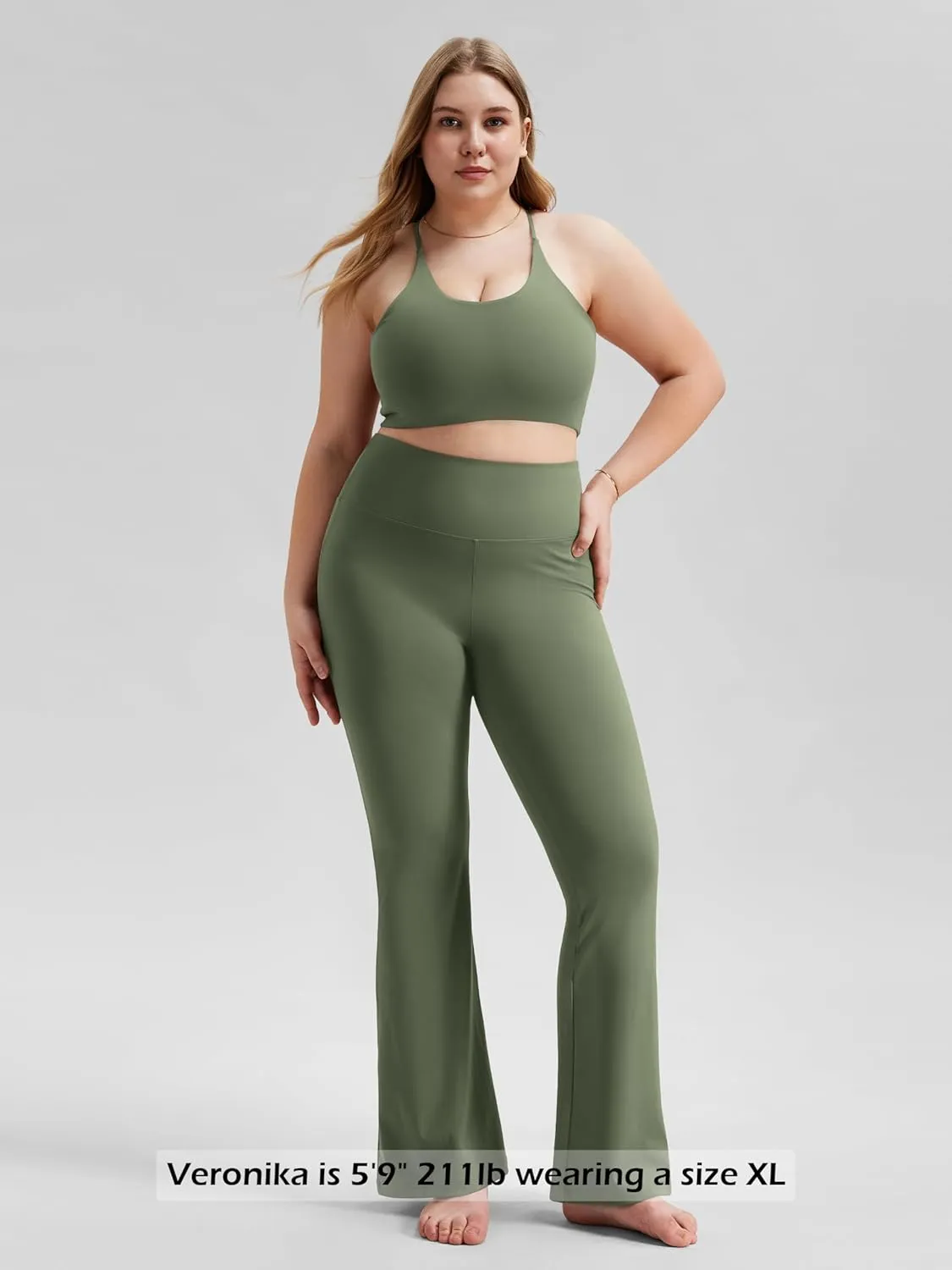 ODODOS Women's Bootcut Yoga Pants Tummy Control Non See Through Bootleg Gym Workout Pants