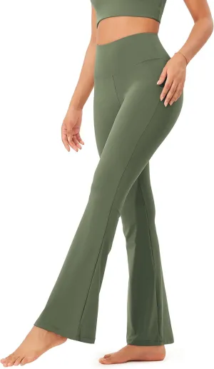 ODODOS Women's Bootcut Yoga Pants Tummy Control Non See Through Bootleg Gym Workout Pants
