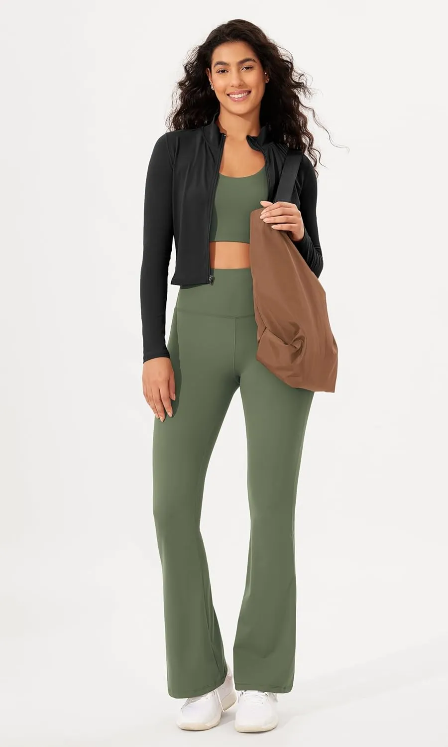 ODODOS Women's Bootcut Yoga Pants Tummy Control Non See Through Bootleg Gym Workout Pants
