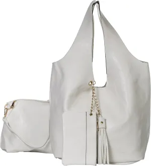 Oversized Faux Leather Shoulder Tote for Women  Large Slouchy Handbag with Makeup & Pouch Set  Everyday Carryall  Kaira