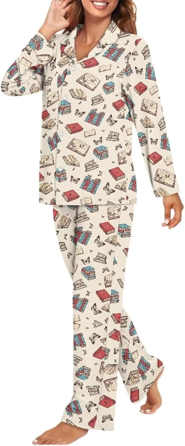 Pajama Sets for Women 2 Piece Womens Pjs Set Button Up Tops and Pants Size XS-4XL Sleepwear