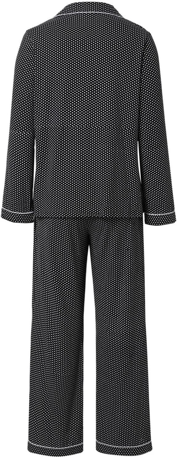 Pajamas Women's Long Sleeve Sleepwear Soft Button Down Loungewear Set Nightwear