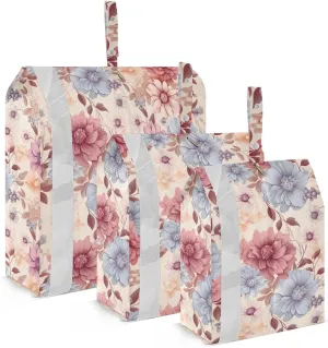 Pink Purple Floral Packing Cubes for Travel 3 Set Travel Organizer Luggage Organizers for Suitcase