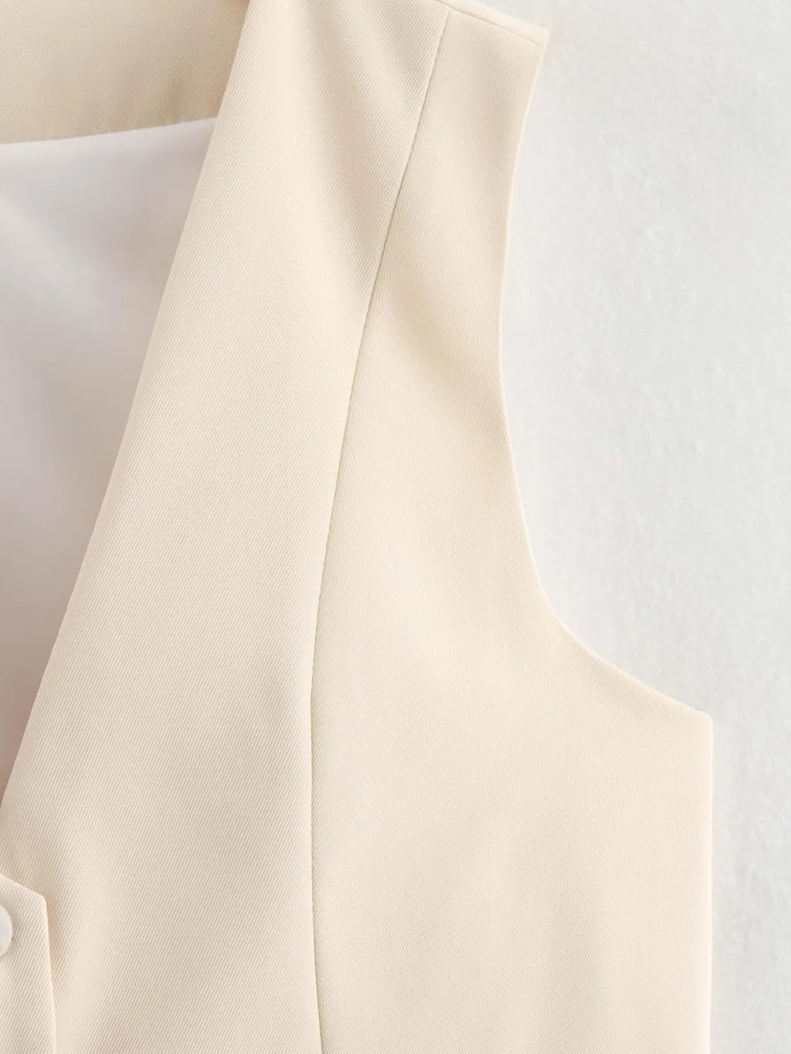 Pofihavi Cropped Suit Vest for Women 2024 Button Up Business Casual Dressy Waistcoat Vest Tops