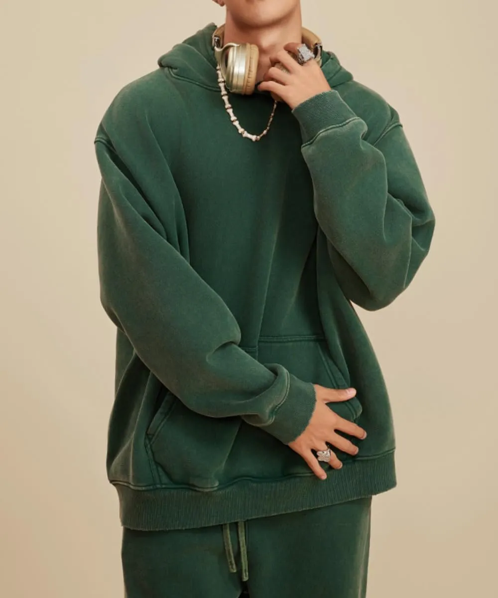 POHADON Mens Y2k Trendy Hoodies Oversized Heavyweight Cotton Pullover Vintage Acid Wash Athletic Sweatshirt Y2k Streetwear