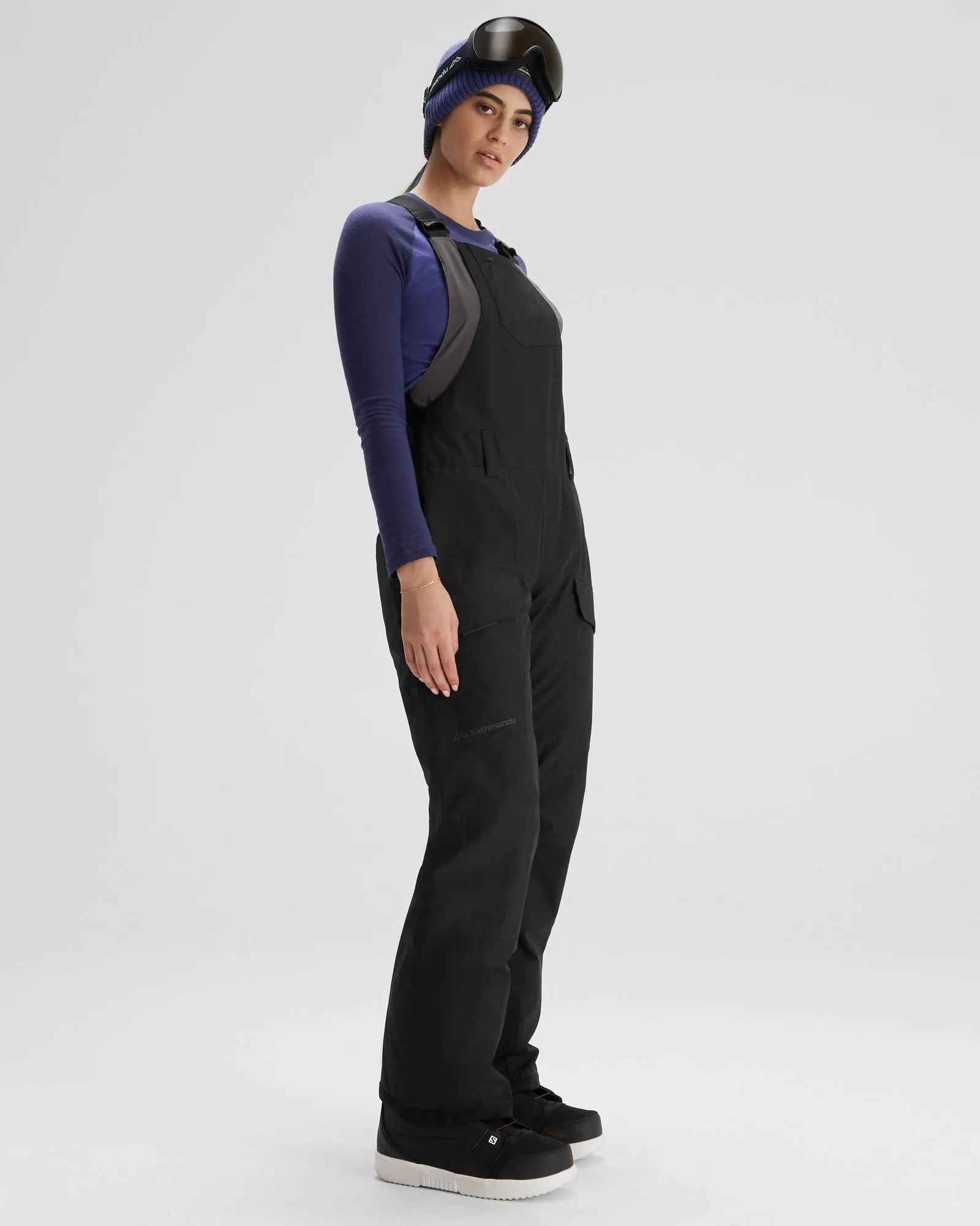 PWDR-Days Women's 2-layer Insulated Bib Pants - Black Stingray