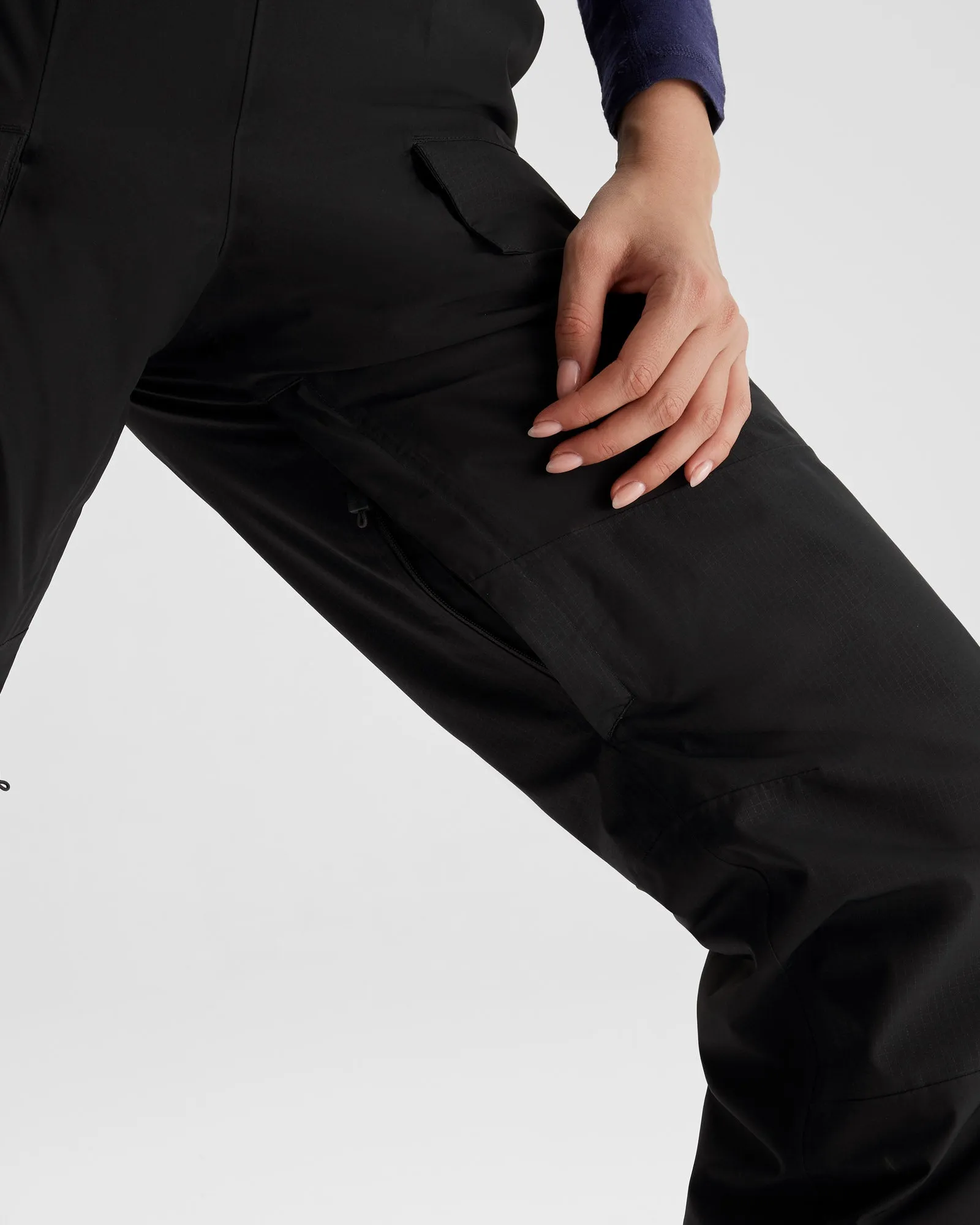 PWDR-Days Women's 2-layer Insulated Bib Pants - Black Stingray