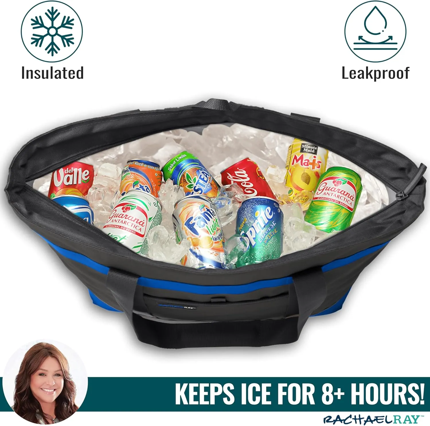 Rachael Ray Jumbo Chillout Thermal Tote, Insulated Soft Sided Cooler Bag