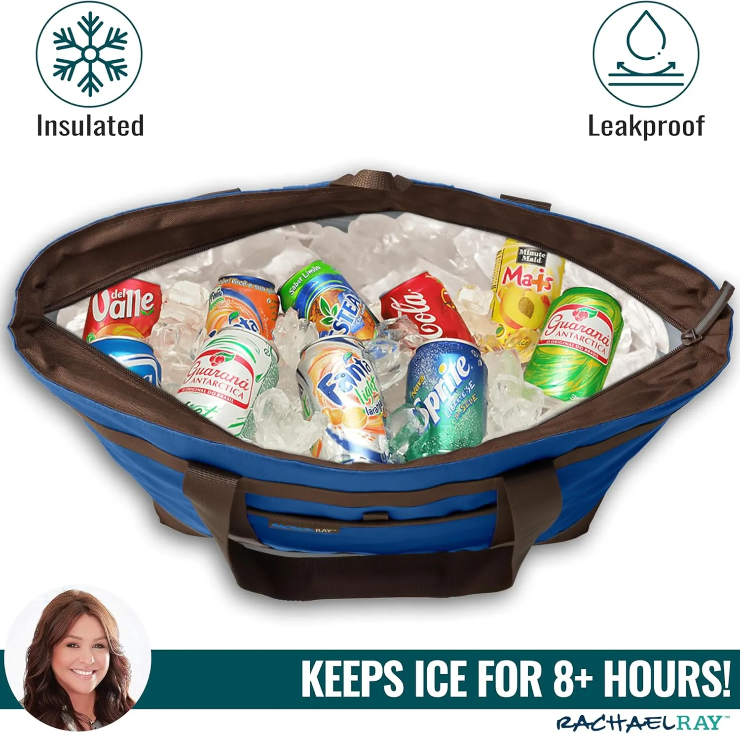 Rachael Ray Jumbo Chillout Thermal Tote, Insulated Soft Sided Cooler Bag