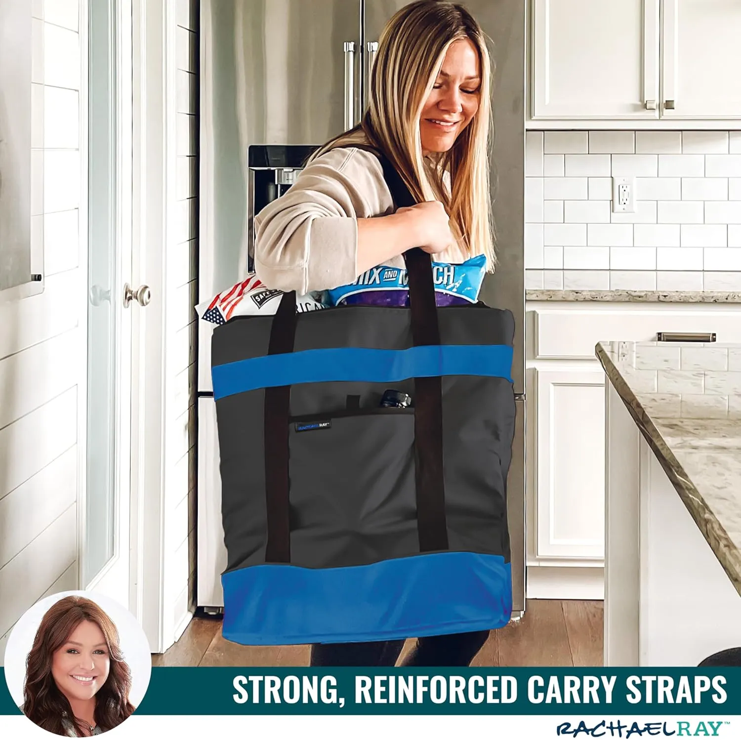 Rachael Ray Jumbo Chillout Thermal Tote, Insulated Soft Sided Cooler Bag
