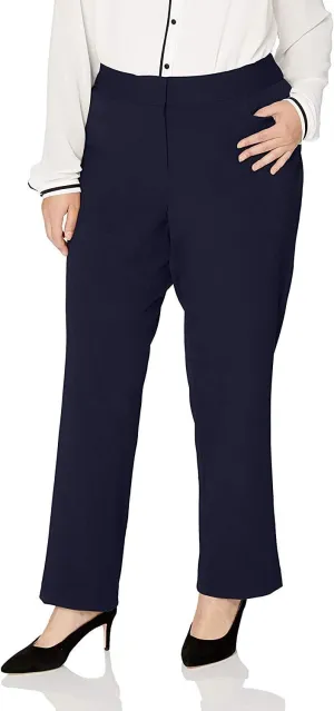Rafaella Women's Plus Size Curvy Gabardine Slim Leg Stretch Dress Pant, 32-inch Inseam, Pull-on, with Pockets (Size 16-22)
