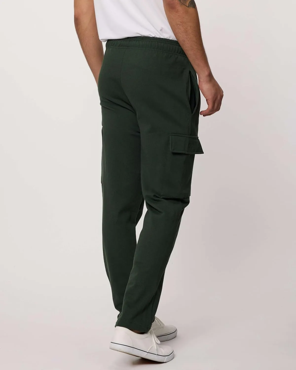 Real Essentials 3 Pack: Men's Tech Fleece Open Bottom Cargo Sweatpants with Pockets (Available in Big & Tall)
