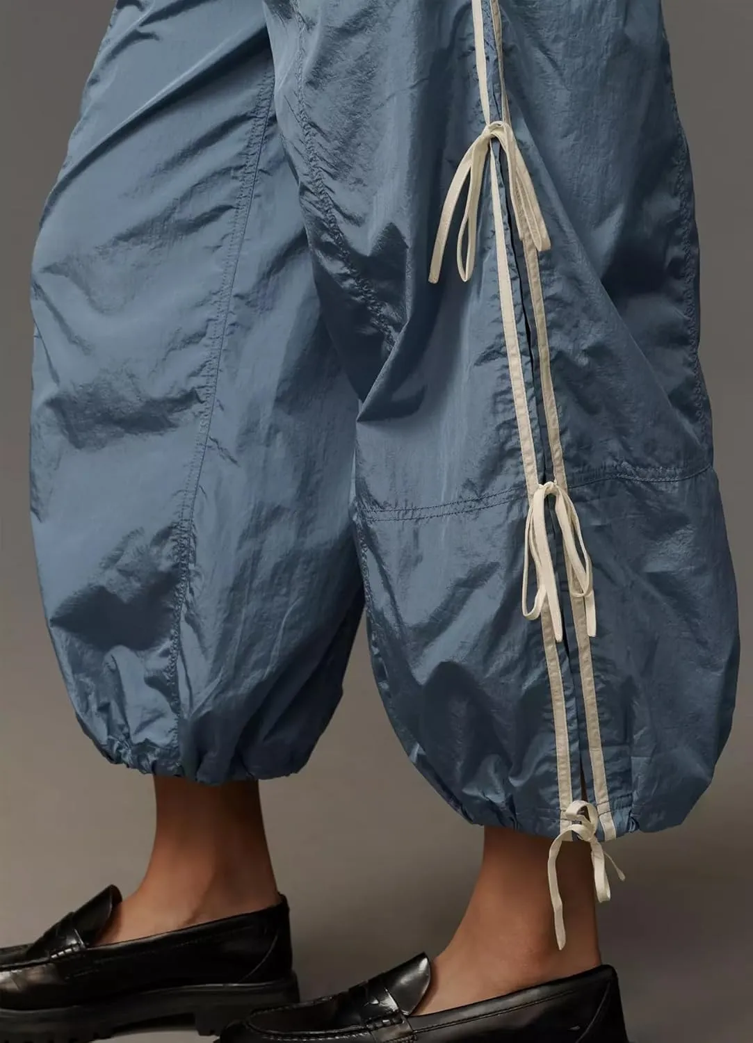 Side Bow Knot Track Pants for Women Summer Lightweight Loose Trousers Casual Baggy Y2K Lounge Pants with Pockets