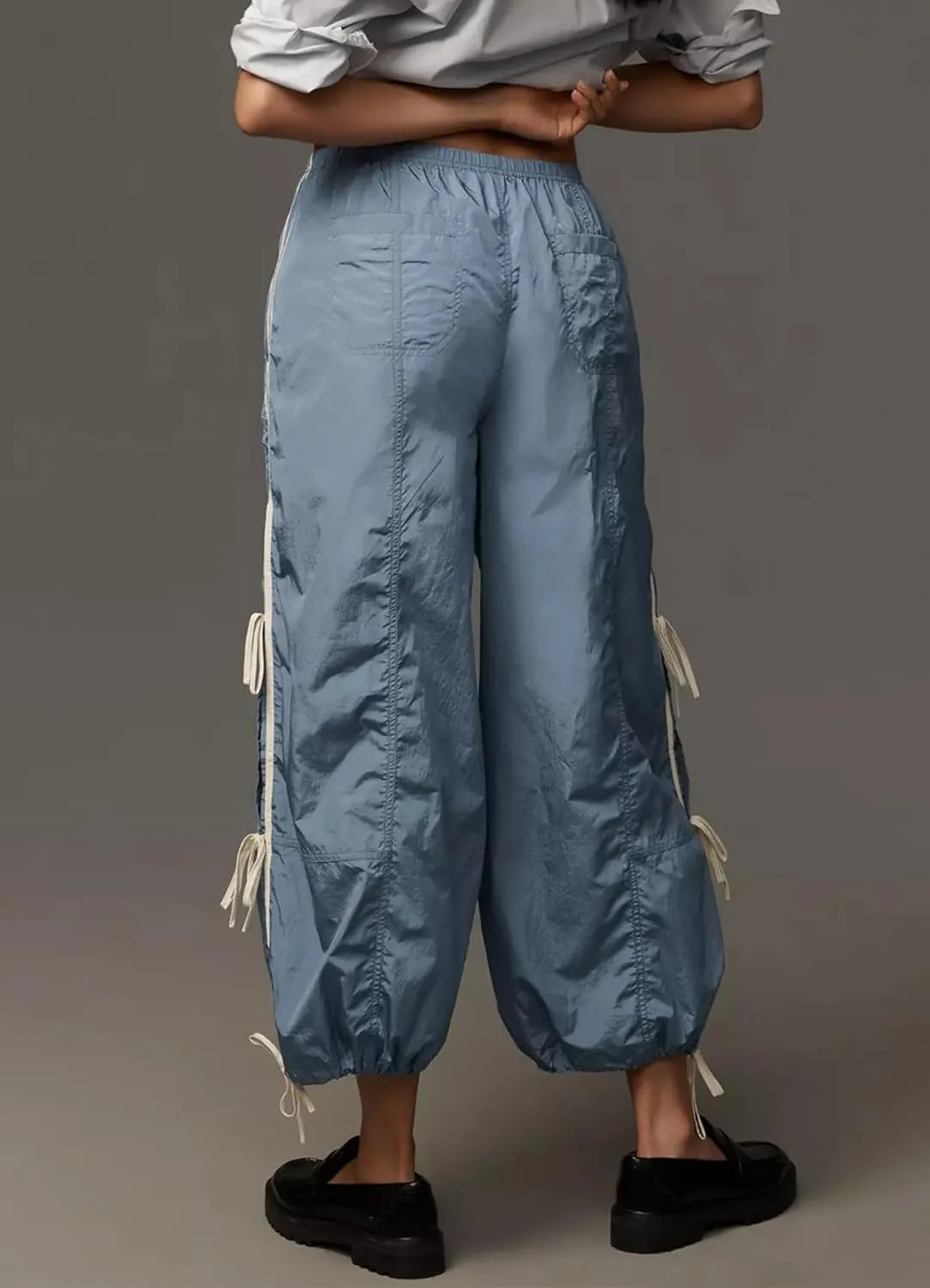 Side Bow Knot Track Pants for Women Summer Lightweight Loose Trousers Casual Baggy Y2K Lounge Pants with Pockets