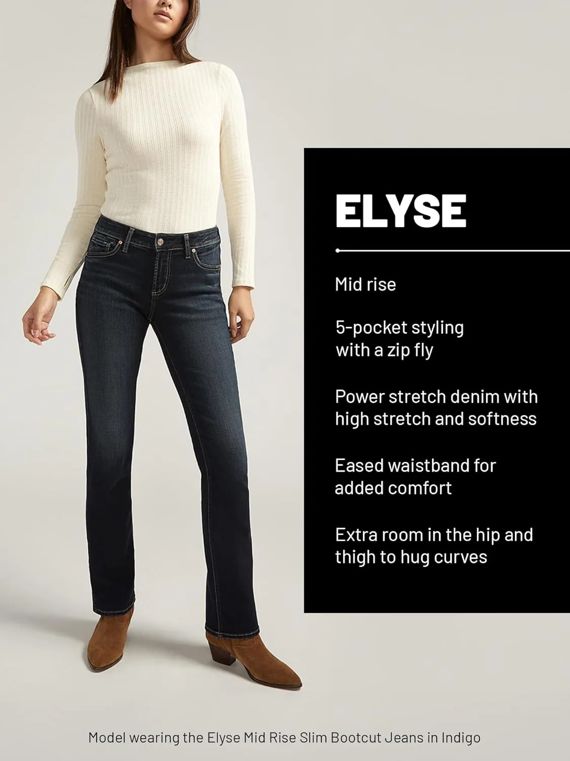 Silver Jeans Co. Women's Elyse Mid Rise Comfort Fit Capri Jeans