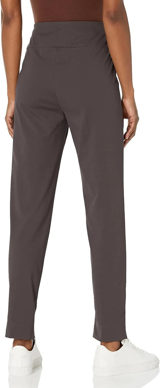 SLIM-SATION Women's Solid Knit Pull on Easy Fit Ankle Pant with Hem Vent