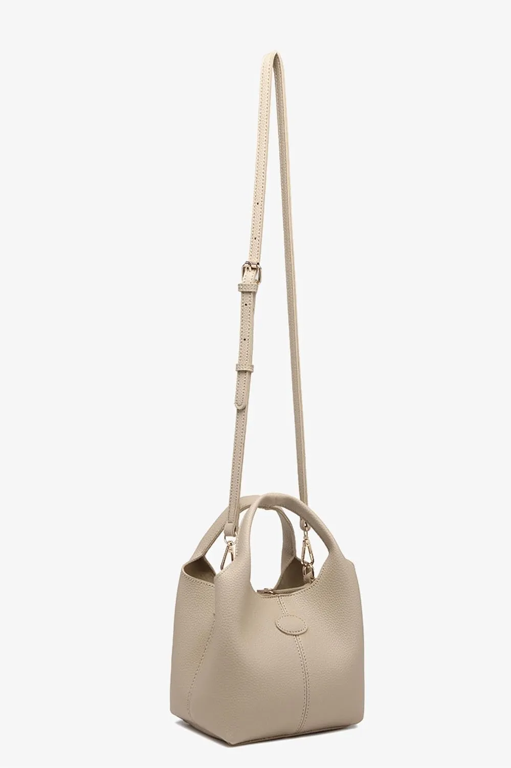 Soft Crust Basket Bag, Hand-held Crossbody Bag, Commuter Bucket Bag