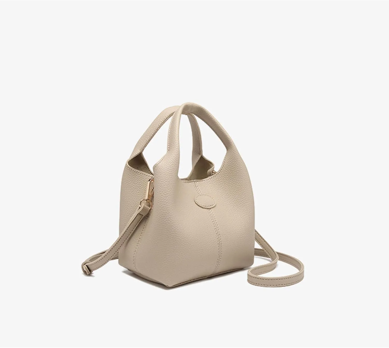 Soft Crust Basket Bag, Hand-held Crossbody Bag, Commuter Bucket Bag