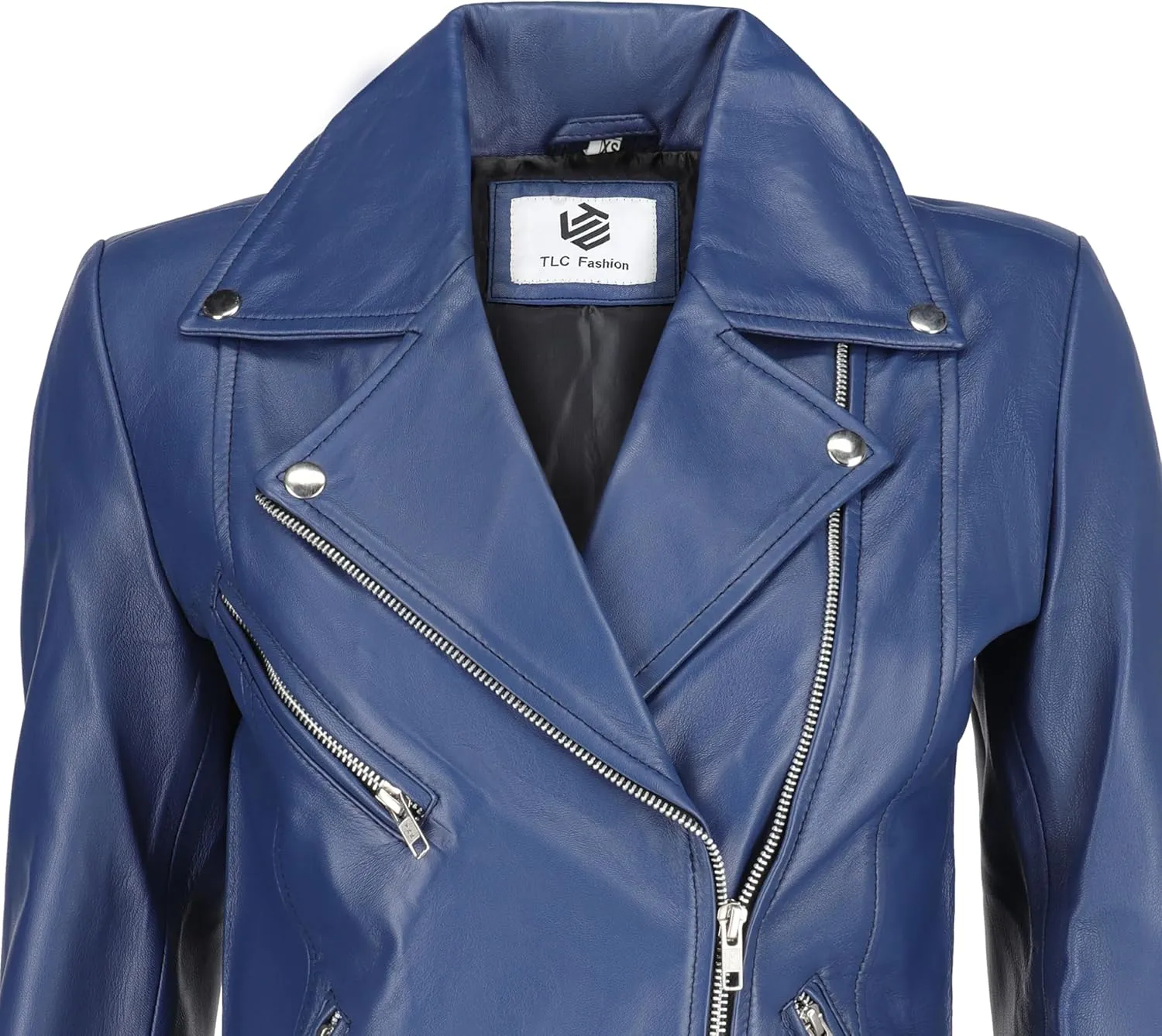 Soft Leather Motorcycle Jacket Women - Slim Leather Biker Jacket for Women