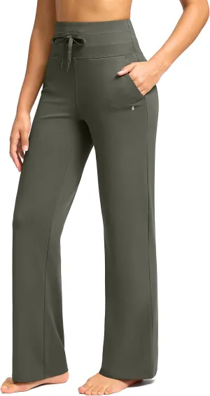 Soothfeel Womens Yoga Sweatpants Wide Leg High Waisted Lounge Pants Stretch Loose Casual Sweat Pants with Pockets 29" 31"